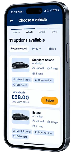 The {site.brand} app on a phone